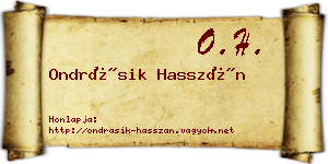 Ondrásik Hasszán névjegykártya